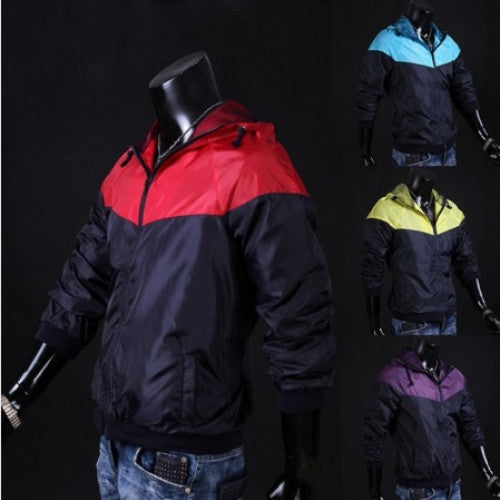 Color Matching Men Windbreak Jackets